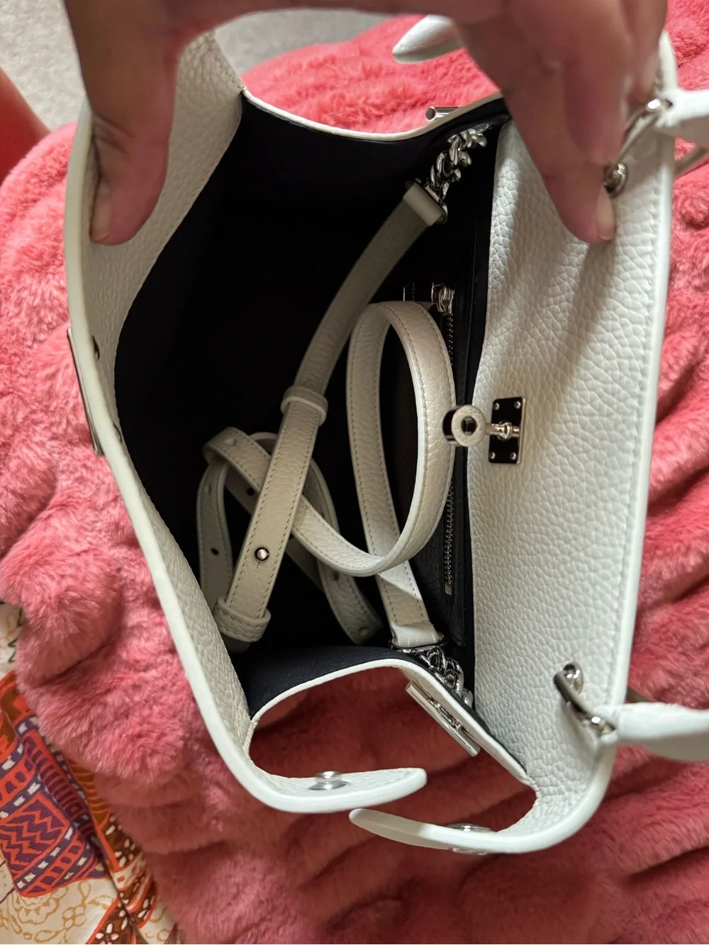 Michino Mini Craie Leather Satchel - Craie (Cream)
